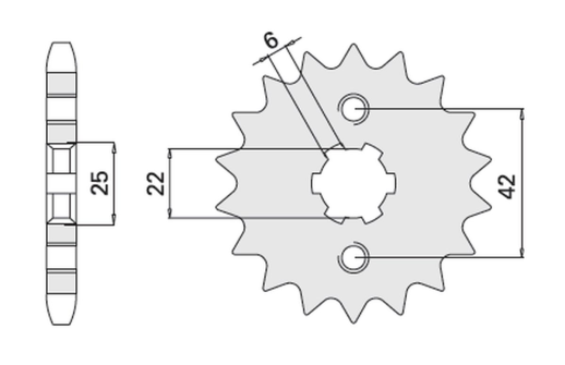 Приводная звезда HONDA CB 250N 78-82 CHT 27815K (JTF278.15)