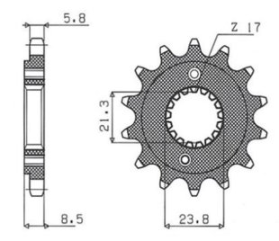 Приводная звезда HONDA TRX 400 EX '99-'04, XR 400R '96-'04, CRM 250 '91-99 (+1) GROSSKOPF 207115G (JTF1322.15)