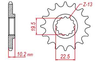 Приводная звезда SUZUKI RM 250 '87-'12 (+1), DR 250 '90-'93 (+1) GROSSKOPF 43514G (JTF432.14)