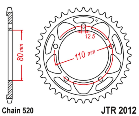 Приводная звезда TRIUMPH 865 AMERICA/AMERICA LT/SPEEDMASTER '14-17' JT JTR2012.42