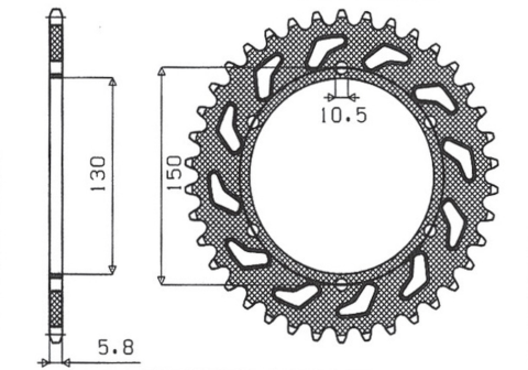 Приводная звезда HONDA NX 650 '88-'90, FMX 650 '05-'08, XR 600 88-90, YAMAHA XJ6 600 '09-'13 SUNSTAR SUN1-3610-48 (JTR245/3.48)