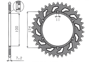 Приводная звезда DUCATI MONSTER 1000 '03-'05 SUNSTAR SUN1-4436-39 (JTR745.39)