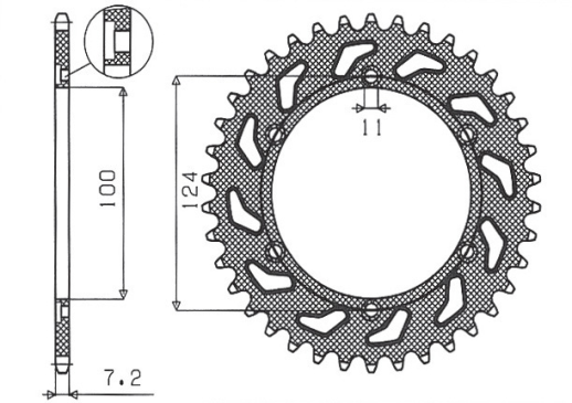 Приводная звезда DUCATI MONSTER 1000 '03-'05 SUNSTAR SUN1-4436-39 (JTR745.39)