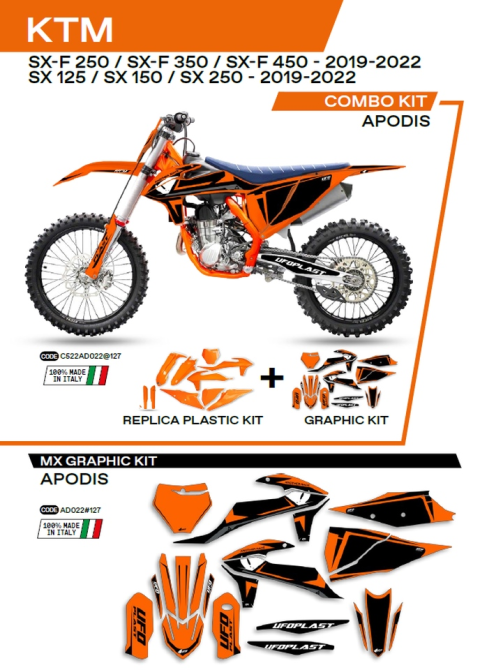 Комплект пластика  KTM SX/SXF 125/150/250/350/450 '19-'22  UFO C522AD022127