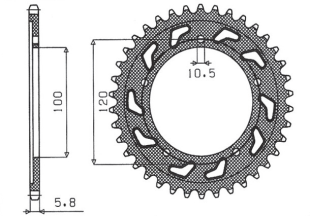 Приводная звезда SUNSTAR 1-3430 42 (JTR 703.42)