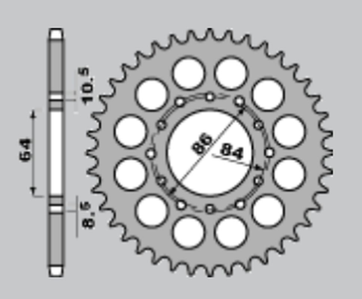 Приводная звезда SUZUKI GSX 400 E '81-'83 JR 81444JRS