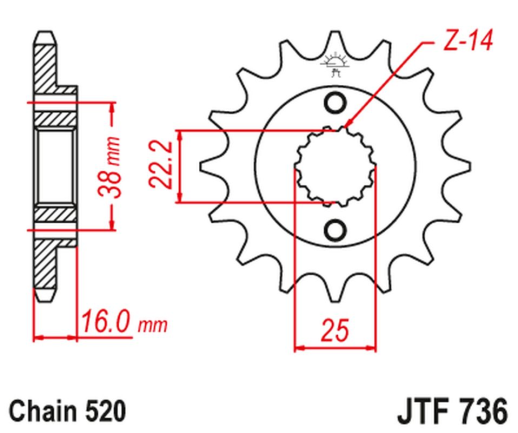 Приводная звезда DUCATI MONSTER 600/750/900 JT JTF736.13