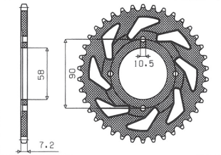 Приводная звезда HONDA CG 125 '02-'05, CM 125 '82-'97, CB 125T '82-'88, DAELIM VC 125 '96-'99 SUNSTAR SUN1-2061-42 (JTR269.42)