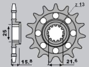 Приводная звезда KAWASAKI ZX6R 05-06 CHT 2093M15K (JTF1307.15)
