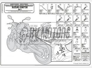 Крепления кофра KAPPA (без площадки) Suzuki GSR 750 (11-15) KZ3100