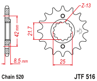 Приводная звезда JT JTF516.13 (PBR 523)