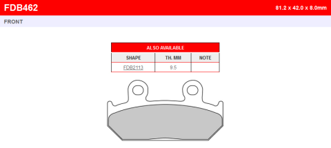 Тормозные колодки FERODO FDB462P
