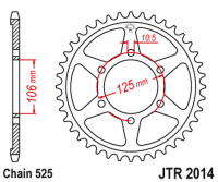 Приводная звезда TRIUMPH 675 '06-'16 JT JTR2014.39
