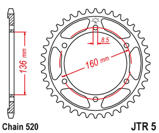Приводная звезда APRILIA ETX 125 '84 BMW G310 R '16-'20 (-1) JT JTR5.39