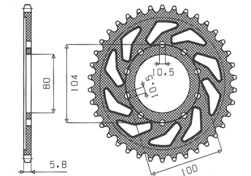 Приводная звезда KAWASAKI ZX6R (05-13), Z750 SUNSTAR SUN1-3356-39 (JTR478.39)