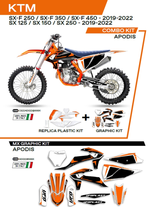Комплект пластика  KTM SX/SXF 125/150/250/350/450 '19-'22  UFO C522AD022999X