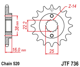Приводная звезда DUCATI MONSTER 600/750/900 JT JTF736.16