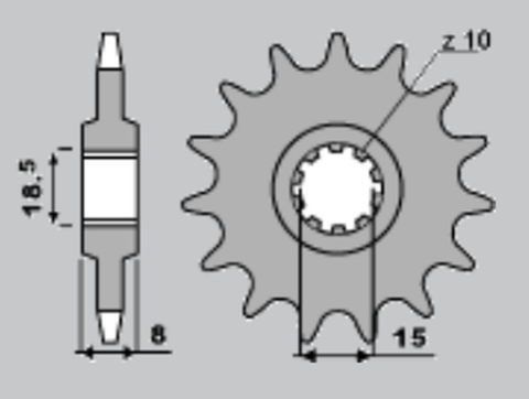 Приводная звезда APRILIA 50 AF-1 '92-'92, 50 PEGASO '92-'93, 50 RED ROSE '92-'05, MALAGUTI 50 FIFTY EVOLUTION '91-'98, RIEJU 50 DRAC '96-'97 GROSSKOPF 59911G