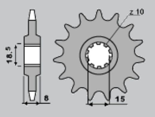 Приводная звезда APRILIA 50 AF-1 '92-'92, 50 PEGASO '92-'93, 50 RED ROSE '92-'05, MALAGUTI 50 FIFTY EVOLUTION '91-'98, RIEJU 50 DRAC '96-'97 GROSSKOPF 59911G