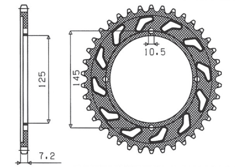 Приводная звезда YAMAHA XVS 125 DRAG STAR 00-05 SUNSTAR SUN1-2539-59 (JTR1874.59)