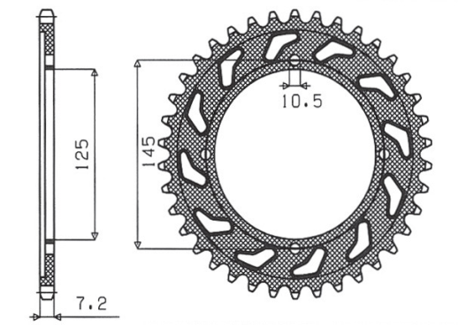 Приводная звезда YAMAHA XVS 125 DRAG STAR 00-05 SUNSTAR SUN1-2539-59 (JTR1874.59)