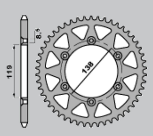 Приводная звезда HUSABERG FE 400/ FE 600 '96-'99 CHT 21348KE (JTR1950.48)
