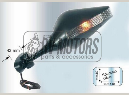 Дзеркало FAR FAR6446 праве SUZUKI GSXR 600 (01-03), GSXR 750 (00-03), GSXR 1000 (01-02), GSXR 1300 (99-05)