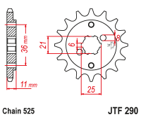 Приводная звезда JT JTF290.15 (PBR 290)
