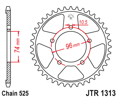 Приводная звезда JT JTR1313.40 (PBR 4343)