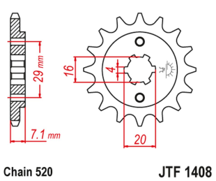 Приводная звезда SUZUKI RV200 VAN VAN '15-19',TSR200 (TS) '90-92 JT JTF1408.15