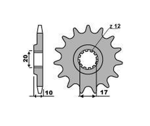 Приводная звезда HUSQVARANA CR/WR 125 '97-'08, BETAMOTOR 250 '97-'99 GROSSKOPF 207412G (JTF2074.12)