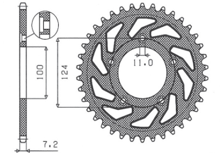 Приводная звезда DUCATI 749 '03-'06 SUNSTAR SUN1-4437-38 (JTR744.38)