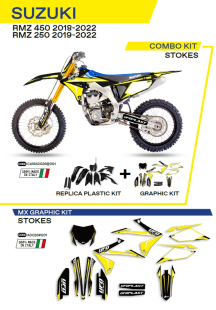 Комплект пластика  SUZUKI RMZ 250 '19-'22; RMZ 450 '18-'22  UFO C418AD026001
