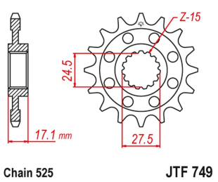 Приводная звезда DUCATI PANIGALE 1199/1299 '12-'16 JT JTF749.16RB