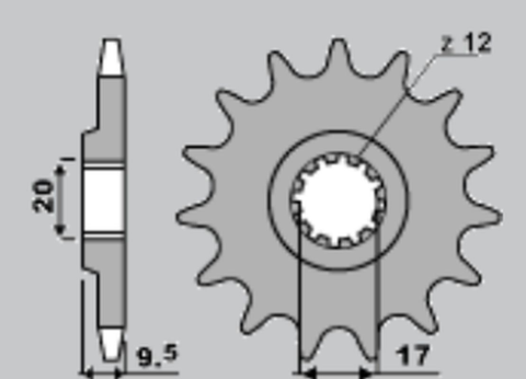 Приводная звезда KTM SX 65 '04-'21, HUSQVARNA TC 65 '17-'21 GROSSKOPF 700514G (JTF1906.14)