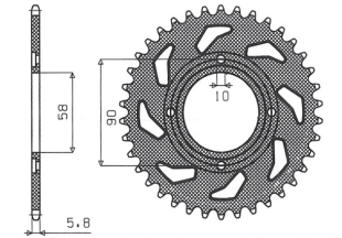 Приводная звезда HONDA CB 250 TWO FIFTY, NIGHTHAWK '92-'02, CMX250 REBEL SUNSTAR SUN1-3082-31 (JTR279.31)