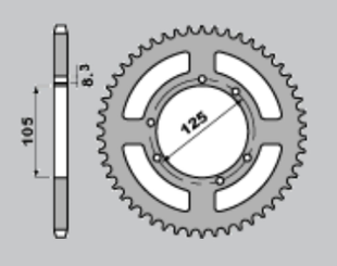 Приводная звезда YAMAHA XT 125X/SM '05-'09; HM 50 CRE, DERBI SENDA CHT 441362KE (JTR1134.51)