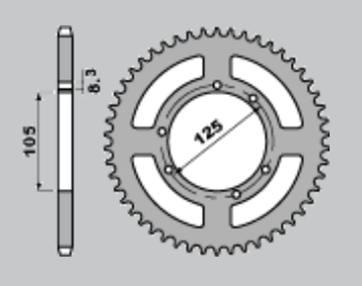 Приводная звезда YAMAHA XT 125X/SM '05-'09; HM 50 CRE, DERBI SENDA CHT 441362KE (JTR1134.51)