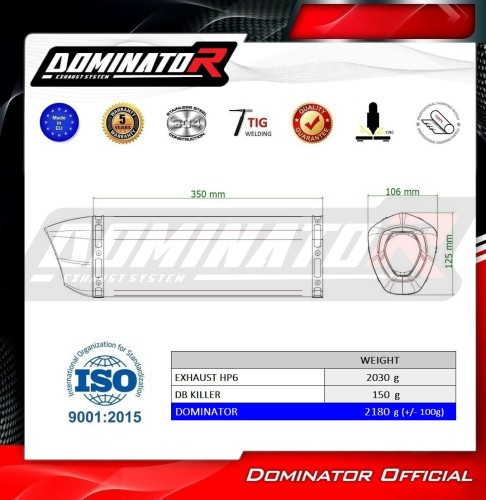 Прямоток Suzuki GSX-R 750 2001-2005 DOMINATOR HP6 черный