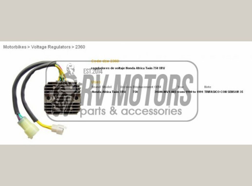 Регулятор напруги HONDA XRV750 AFRICA TWIN &#39;90-&#39;91 DZE ELEKTRYKA 2360-01