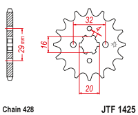 Приводная звезда JT JTF1425.15 (PBR 425)