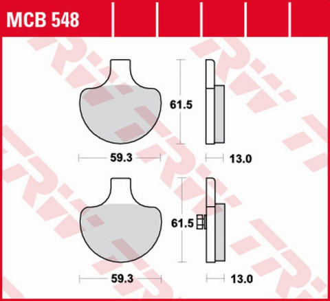 Тормозные колодки HARLEY-DAVIDSON 883/1000/1100/1200/1340/1450/1584/1800 '85-'09 TRW LUCAS MCB548