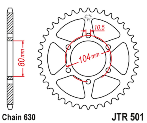 Приводная звезда KAWASAKI Z 750 '80-82', GPZ 750 '82-87'; Z 1000/1100 '81-86', GPZ 1100 '81-85' JT JTR501.33