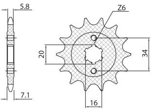 Приводная звезда KTM 125 DUKE '11-'21, KTM 200 DUKE '12-'20 SUNSTAR SUN3D114 (JTF1903.14)