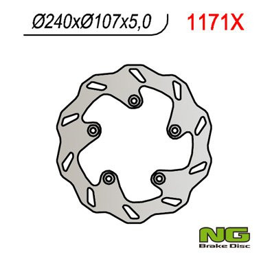 Тормозной диск NG задний KTM 950/990 SUPERMOTO, SUPERDUKE, DUKE 690 (240x107,5x5) NG1171X