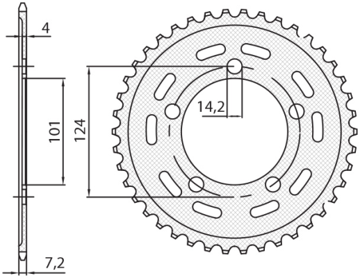 Приводная звезда KTM 950/990/1190 RC8 /DUKE/ SUPERMOTO SUNSTAR SUN1-4442-38 (JTR898.38)