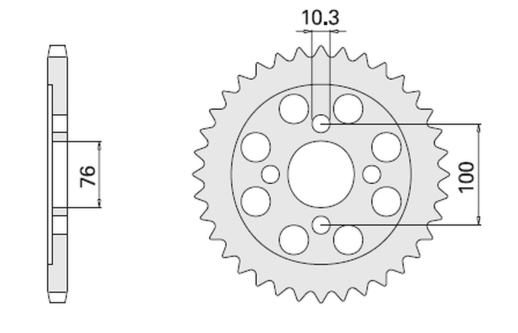 Приводная звезда SUZUKI VL 125 INTRUDER 00-07 (2012-56) CHT 80356K