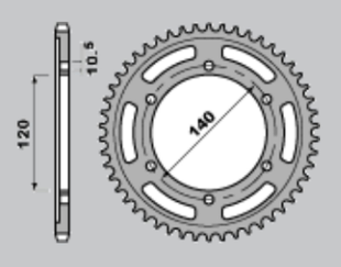 Приводная звезда KAWASAKI ZZR 600 '90-'06, VN 800 VULCAN '95-'06, TL 1000R/S '97-'02, GSX 1300R HAYABUSA '99-'07, GSX-R 750 '96-'97 JR 49845JR (JTR499.45)