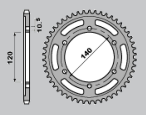 Приводная звезда KAWASAKI ZZR 600 '90-'06, VN 800 VULCAN '95-'06, TL 1000R/S '97-'02, GSX 1300R HAYABUSA '99-'07, GSX-R 750 '96-'97 JR 49845JR (JTR499.45)