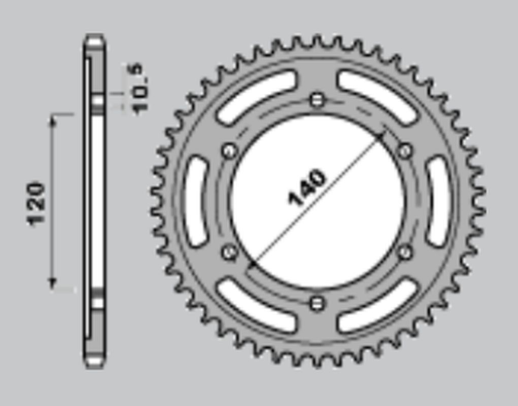 Приводная звезда KAWASAKI ZZR 600 '90-'06, VN 800 VULCAN '95-'06, TL 1000R/S '97-'02, GSX 1300R HAYABUSA '99-'07, GSX-R 750 '96-'97 JR 49845JR (JTR499.45)